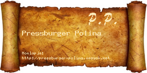 Pressburger Polina névjegykártya
